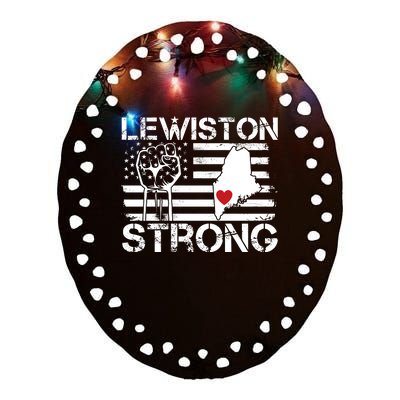 Lewiston Strong Ceramic Oval Ornament