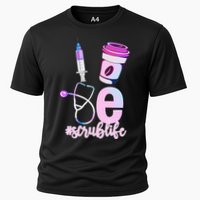 Love Scrub Life Stethoscope Nursing Nurses Day Cooling Performance Crew T-Shirt