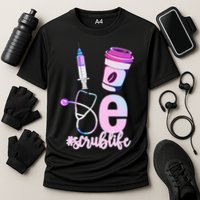 Love Scrub Life Stethoscope Nursing Nurses Day Cooling Performance Crew T-Shirt