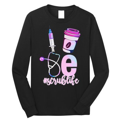 Love Scrub Life Stethoscope Nursing Nurses Day Long Sleeve Shirt