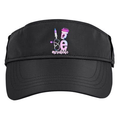 Love Scrub Life Stethoscope Nursing Nurses Day Adult Drive Performance Visor