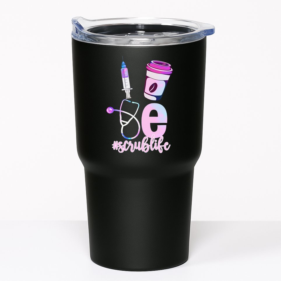 Love Scrub Life Stethoscope Nursing Nurses Day Tumbler