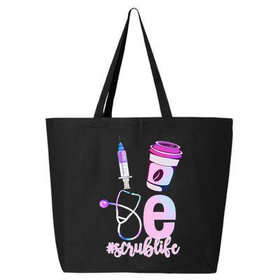 Love Scrub Life Stethoscope Nursing Nurses Day 25L Jumbo Tote