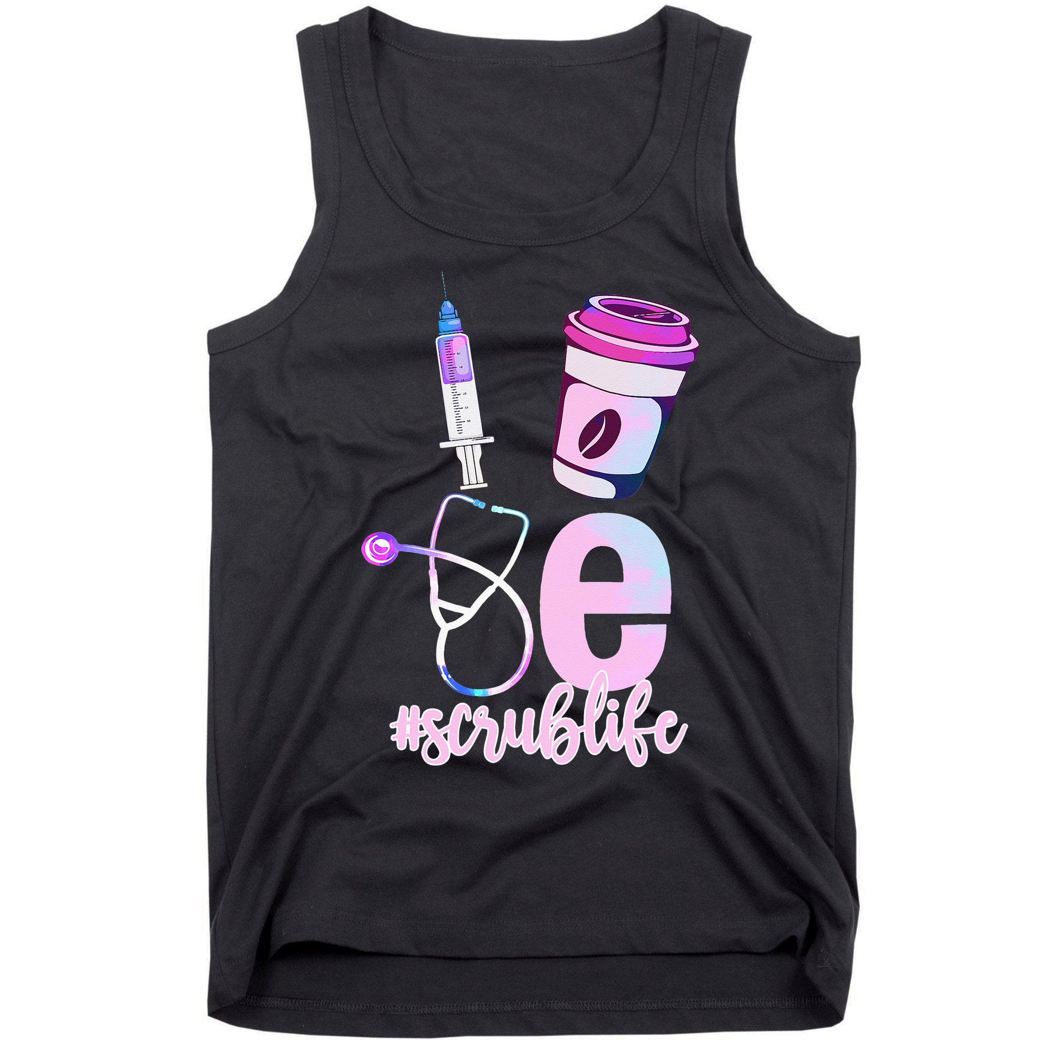 Love Scrub Life Stethoscope Nursing Nurses Day Tank Top