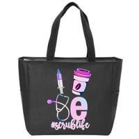 Love Scrub Life Stethoscope Nursing Nurses Day Zip Tote Bag