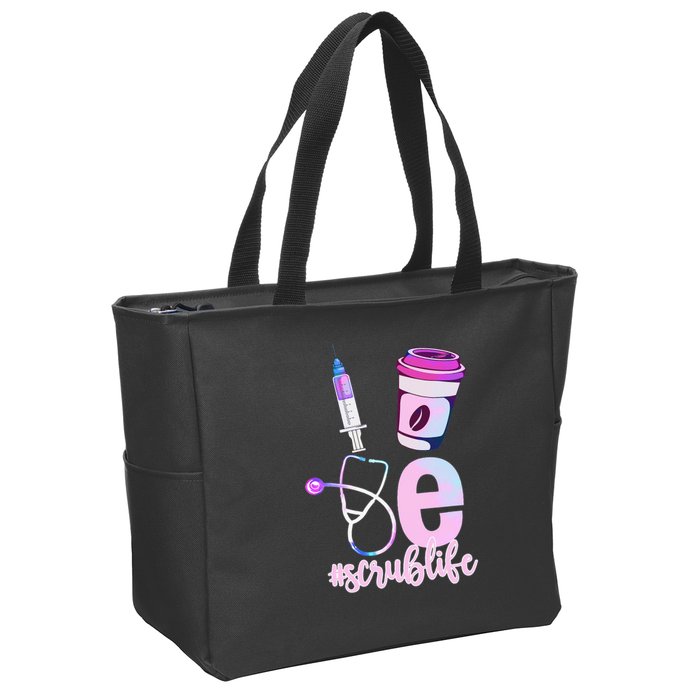 Love Scrub Life Stethoscope Nursing Nurses Day Zip Tote Bag