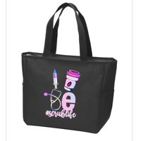 Love Scrub Life Stethoscope Nursing Nurses Day Zip Tote Bag