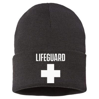 Lifeguard Sayings Life Guard Job Sustainable Knit Beanie