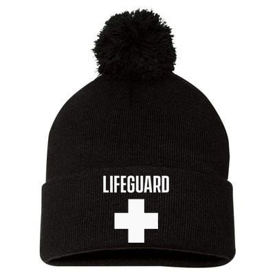 Lifeguard Sayings Life Guard Job Pom Pom 12in Knit Beanie