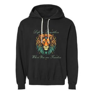 Leo Season Lion Motivational Inspirational Garment-Dyed Fleece Hoodie