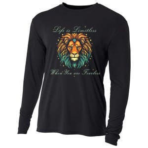 Leo Season Lion Motivational Inspirational Cooling Performance Long Sleeve Crew