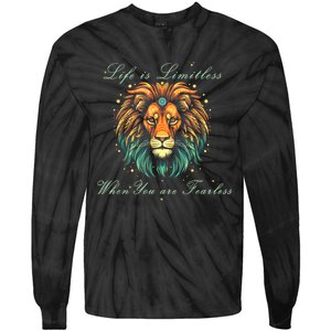 Leo Season Lion Motivational Inspirational Tie-Dye Long Sleeve Shirt