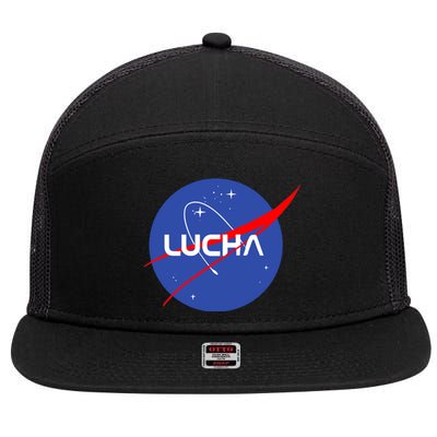 Lucha Space Luchador Wrestler Trending Gift Idea 7 Panel Mesh Trucker Snapback Hat