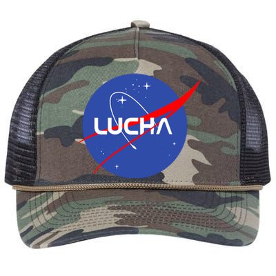 Lucha Space Luchador Wrestler Trending Gift Idea Retro Rope Trucker Hat Cap