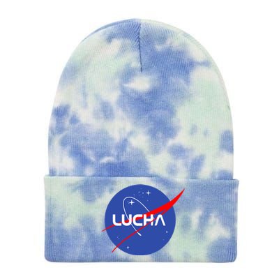 Lucha Space Luchador Wrestler Trending Gift Idea Tie Dye 12in Knit Beanie