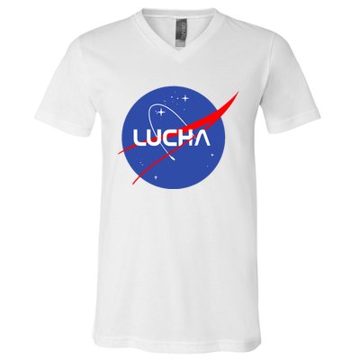 Lucha Space Luchador Wrestler Trending Gift Idea V-Neck T-Shirt