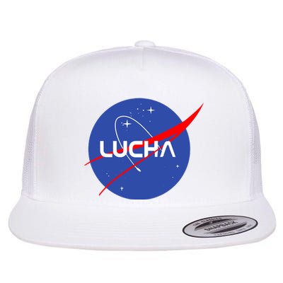 Lucha Space Luchador Wrestler Trending Gift Idea Flat Bill Trucker Hat