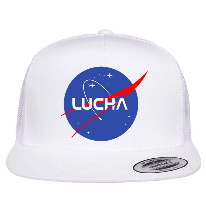 Lucha Space Luchador Wrestler Trending Gift Idea Flat Bill Trucker Hat