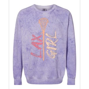 Lacrosse Stick Lax Player Mom Goalie Wife Women Gift Colorblast Crewneck Sweatshirt