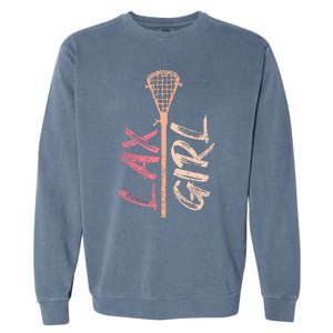 Lacrosse Stick Lax Player Mom Goalie Wife Women Gift Garment-Dyed Sweatshirt