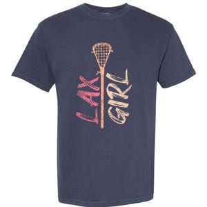 Lacrosse Stick Lax Player Mom Goalie Wife Women Gift Garment-Dyed Heavyweight T-Shirt