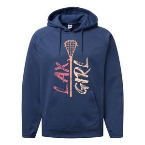 Lacrosse Stick Lax Player Mom Goalie Wife Women Gift Performance Fleece Hoodie