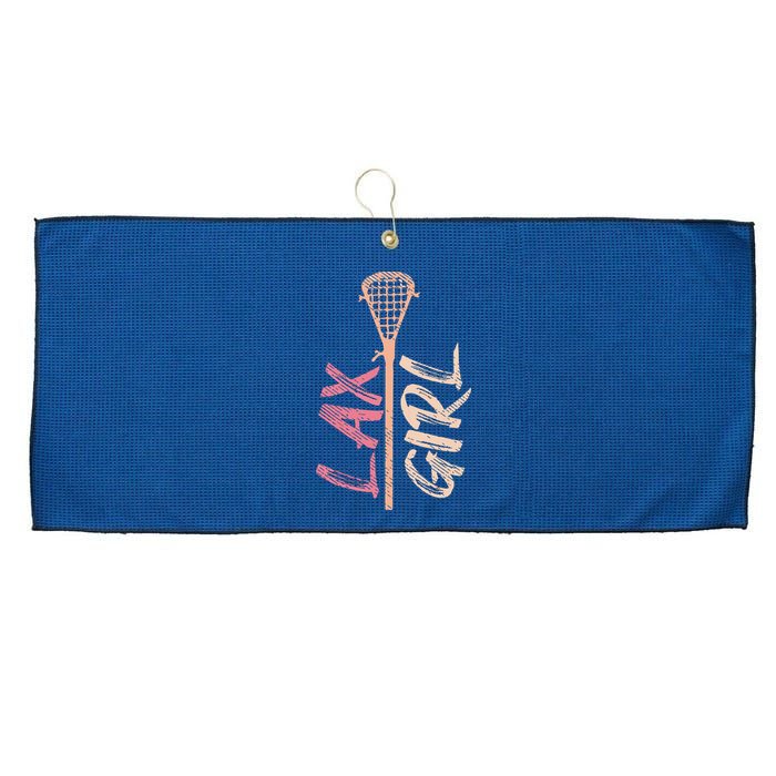 Lacrosse Stick Lax Player Mom Goalie Wife Women Gift Large Microfiber Waffle Golf Towel