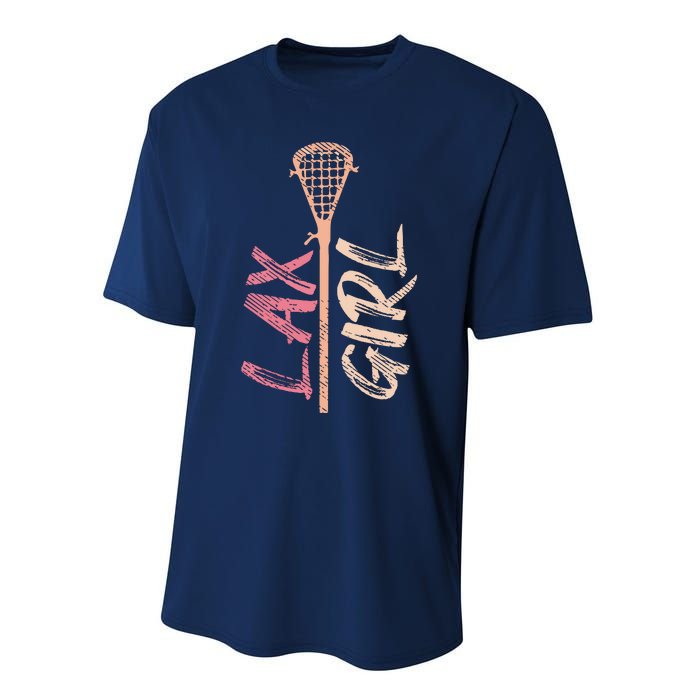 Lacrosse Stick Lax Player Mom Goalie Wife Women Gift Performance Sprint T-Shirt