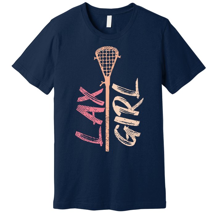 Lacrosse Stick Lax Player Mom Goalie Wife Women Gift Premium T-Shirt