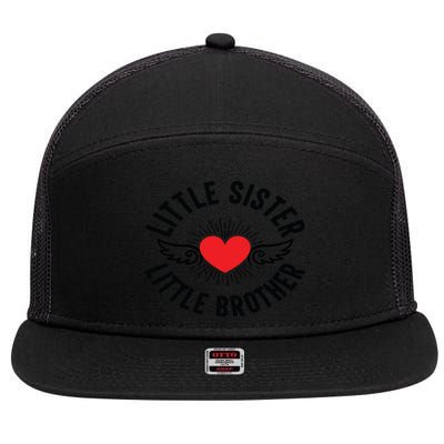 Little Sister. Little Brother 7 Panel Mesh Trucker Snapback Hat