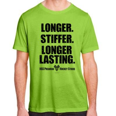 Longer Stiffer Longer Lasting Funny Hockey Stick Gift Adult ChromaSoft Performance T-Shirt