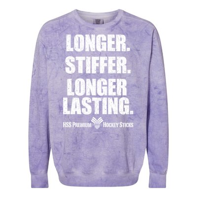 Longer Stiffer Longer Lasting Funny Hockey Stick Gift Colorblast Crewneck Sweatshirt