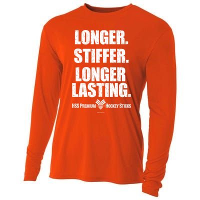 Longer Stiffer Longer Lasting Funny Hockey Stick Gift Cooling Performance Long Sleeve Crew