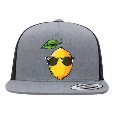 Lemon Sunglasses Flat Bill Trucker Hat