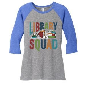 Library Squad Librarian Reader Reading Book Lover Bookworm Gift Women's Tri-Blend 3/4-Sleeve Raglan Shirt