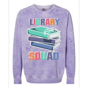 Library Squad Librarian Reader Reading Book Lover Bookworm Gift Colorblast Crewneck Sweatshirt