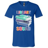 Library Squad Librarian Reader Reading Book Lover Bookworm Gift V-Neck T-Shirt