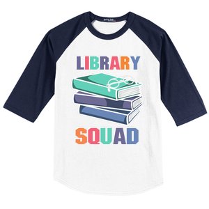 Library Squad Librarian Reader Reading Book Lover Bookworm Gift Baseball Sleeve Shirt