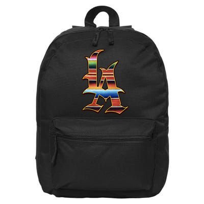 LA Sarape Los Angeles LA Sarape East LA Baseball Mexican 16 in Basic Backpack
