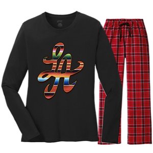 LA Sarape Los Angeles LA Sarape East LA Baseball Mexican Women's Long Sleeve Flannel Pajama Set 