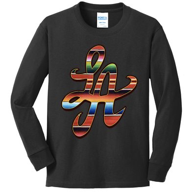 LA Sarape Los Angeles LA Sarape East LA Baseball Mexican Kids Long Sleeve Shirt