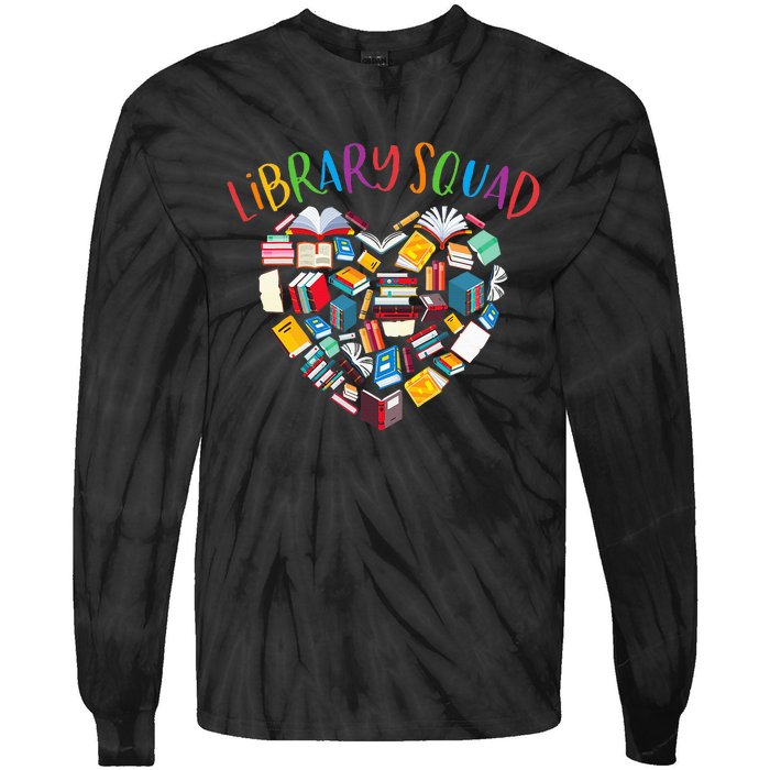 Library Squad Librarian Bookworm Book Lover Tie-Dye Long Sleeve Shirt