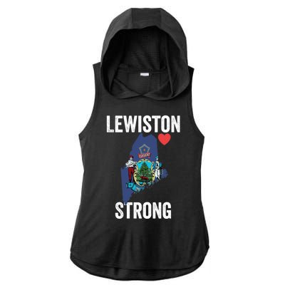 Lewiston Strong Ladies PosiCharge Tri-Blend Wicking Draft Hoodie Tank