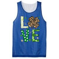 Love Shamrock Leopard Happy St Patrick's Day Funny Gift Mesh Reversible Basketball Jersey Tank