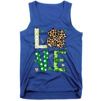 Love Shamrock Leopard Happy St Patrick's Day Funny Gift Tank Top