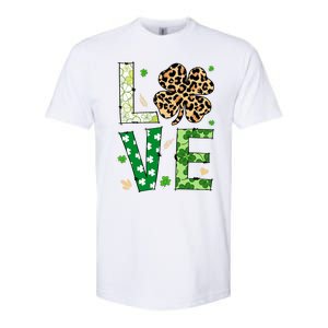 Love Shamrock Leopard Happy St Patrick's Day Funny Gift Softstyle CVC T-Shirt