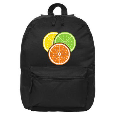 Lemon Slice Lime Orange Citrus Vegan Summer Fruit 16 in Basic Backpack