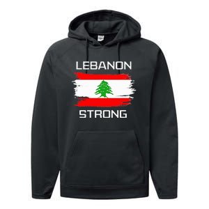 Lebanon Strong Lebanese Flag Souvenir Beirut Cedar Tree Performance Fleece Hoodie