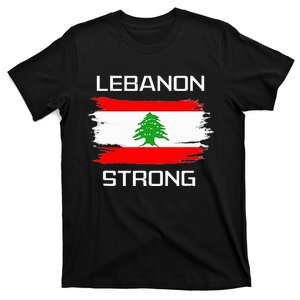 Lebanon Strong Lebanese Flag Souvenir Beirut Cedar Tree T-Shirt