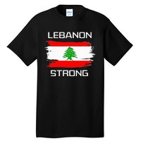 Lebanon Strong Lebanese Flag Souvenir Beirut Cedar Tree Tall T-Shirt